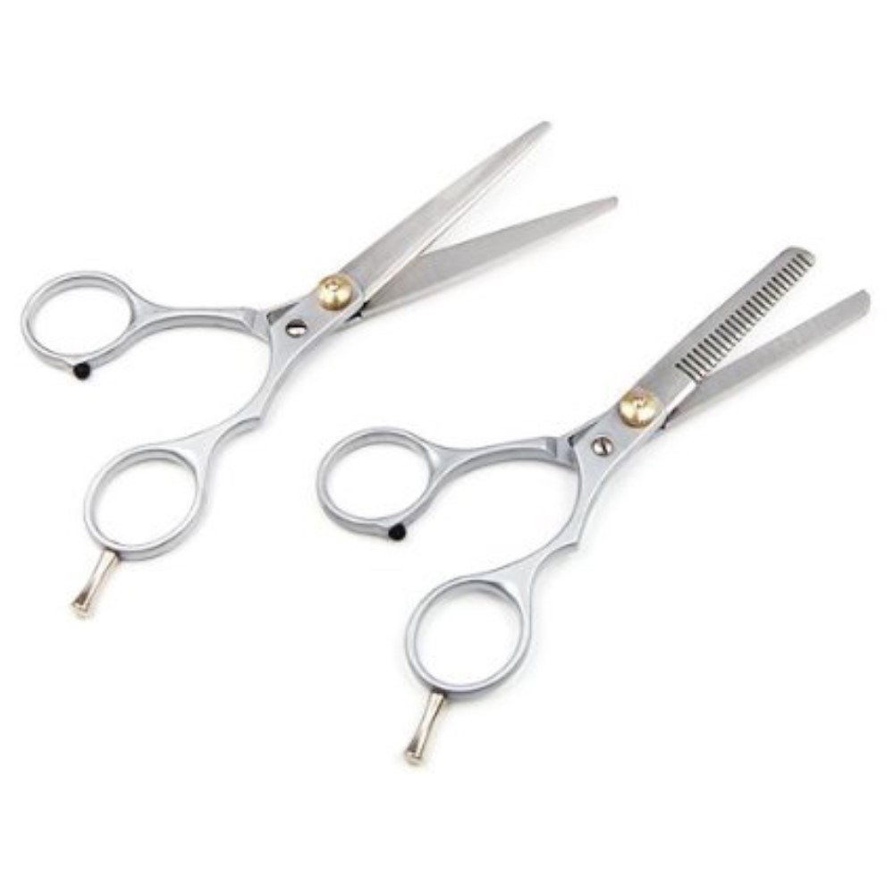 (2-tlg. Set) 15cm Edelstahl Haarscheren Coiffeur Set mit Modellierschere und Coiffeurschere