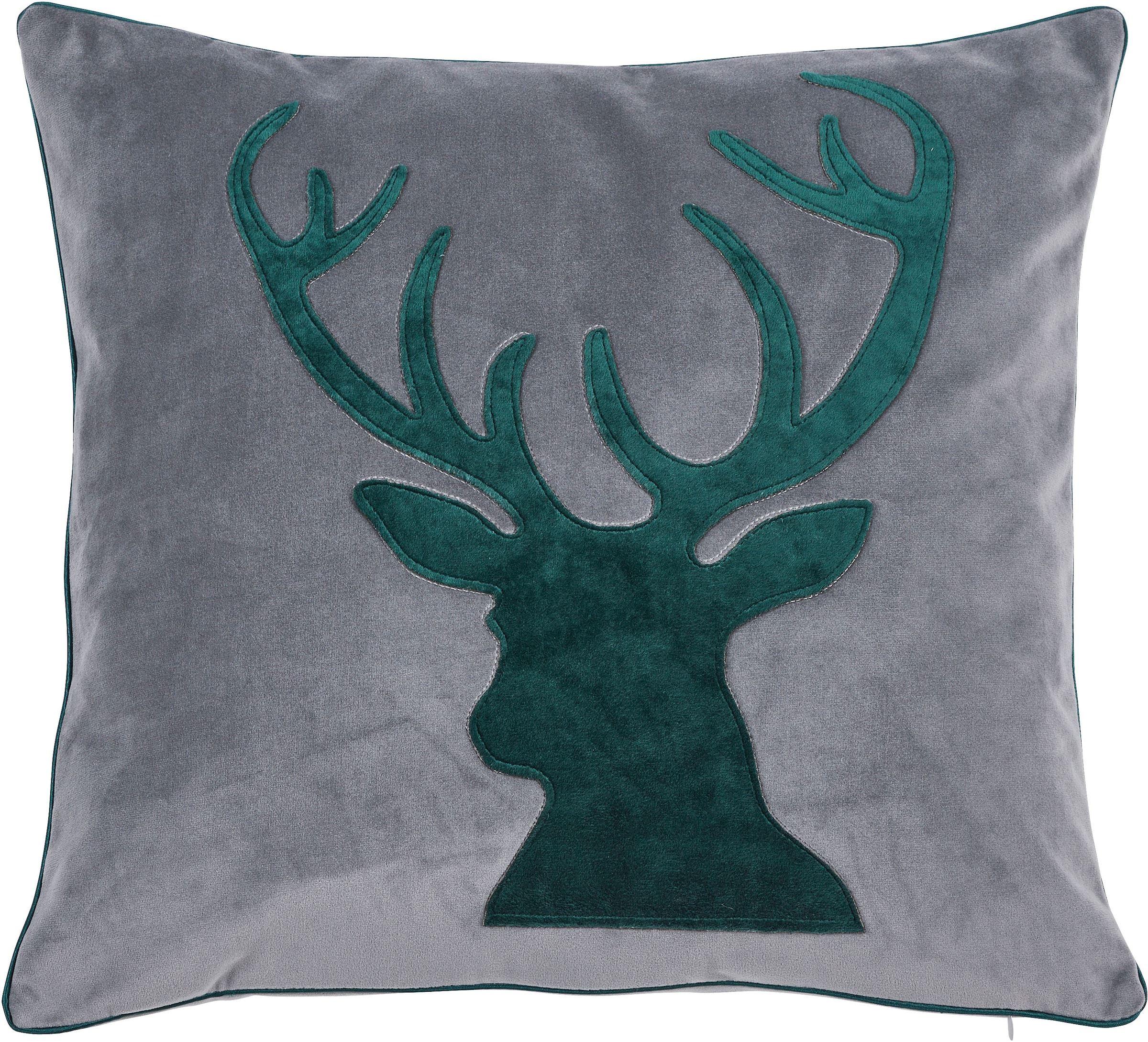 done.® Dekokissen »Oh Deer« Velourstoff Anthracite
