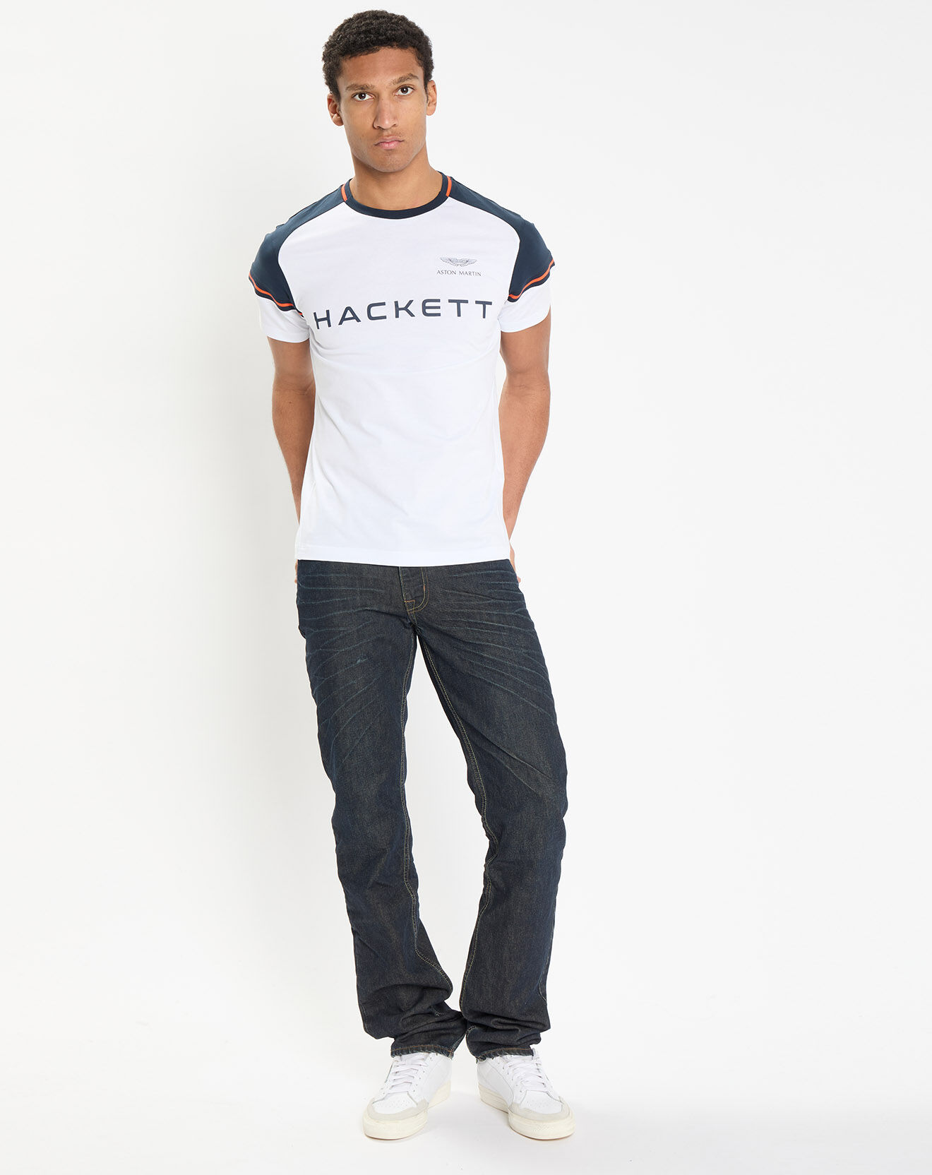 Hackett London T-Shirt Regular Fit Aston Martin Racing blanc