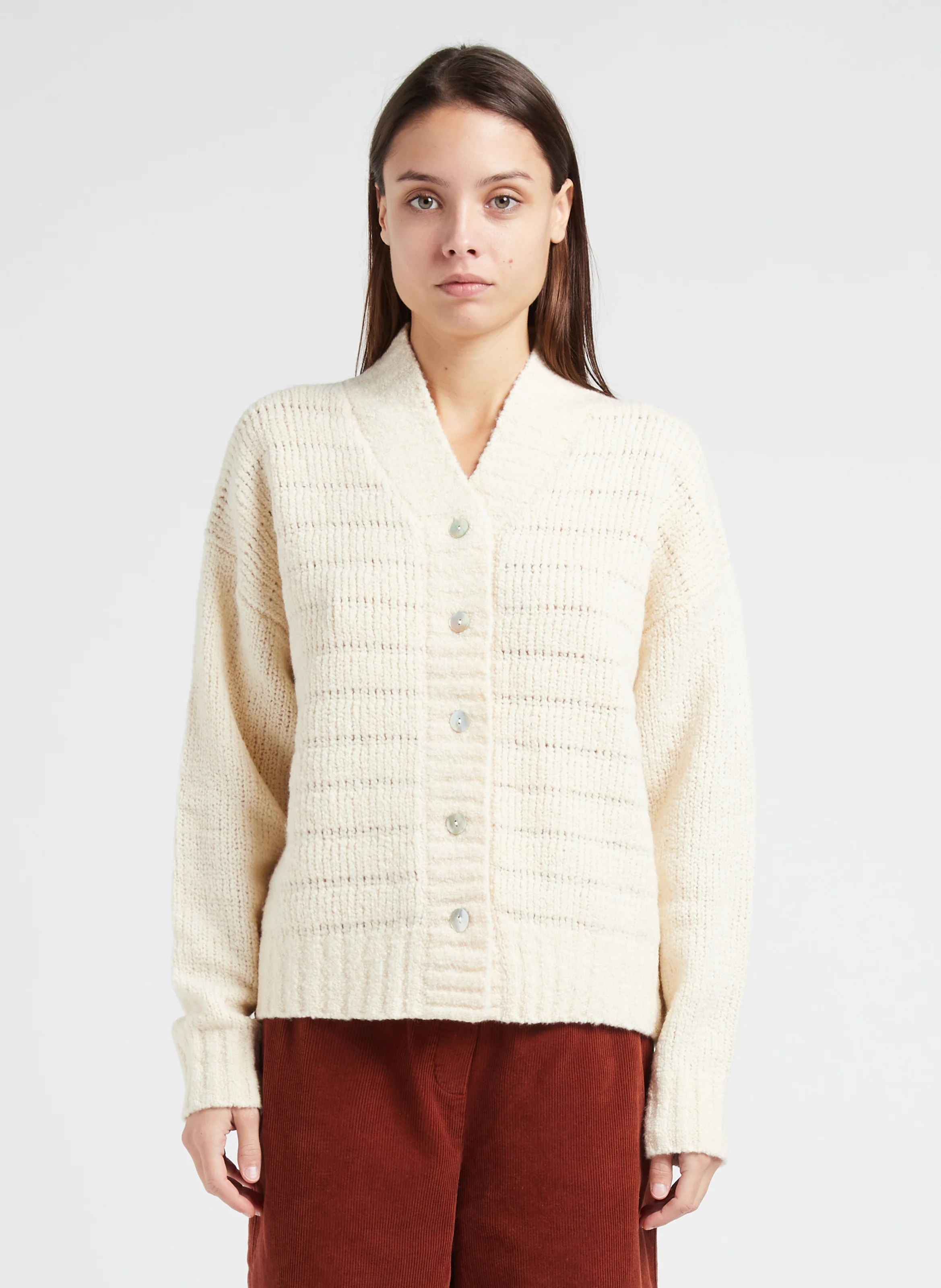 GYEL - Gilet col V en laine mélangée | Beige