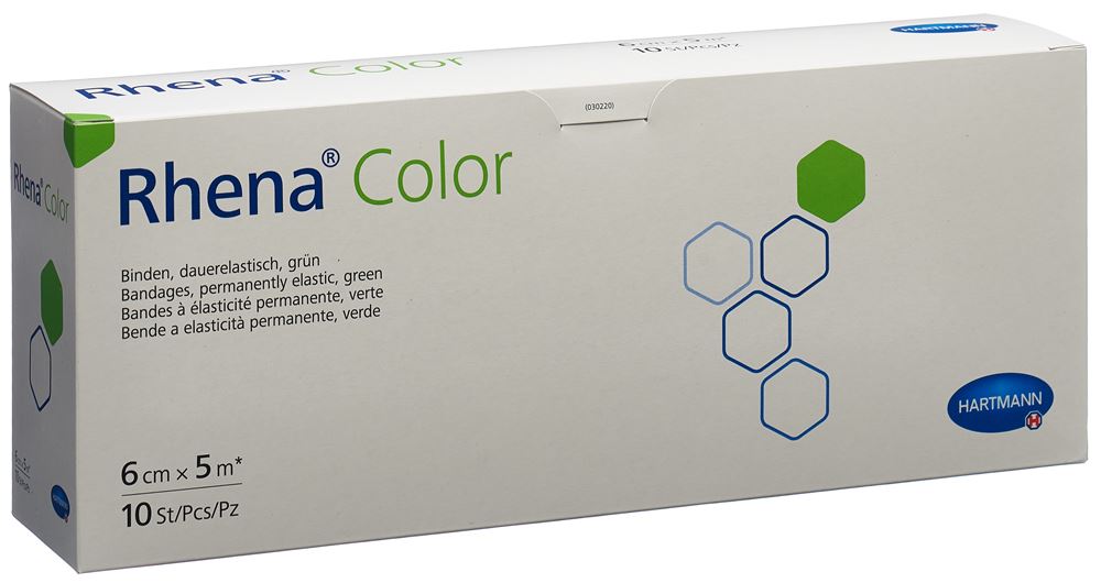 Rhena Color Elastische Binden<br>10 Stück, 6cmx5m, grün offen