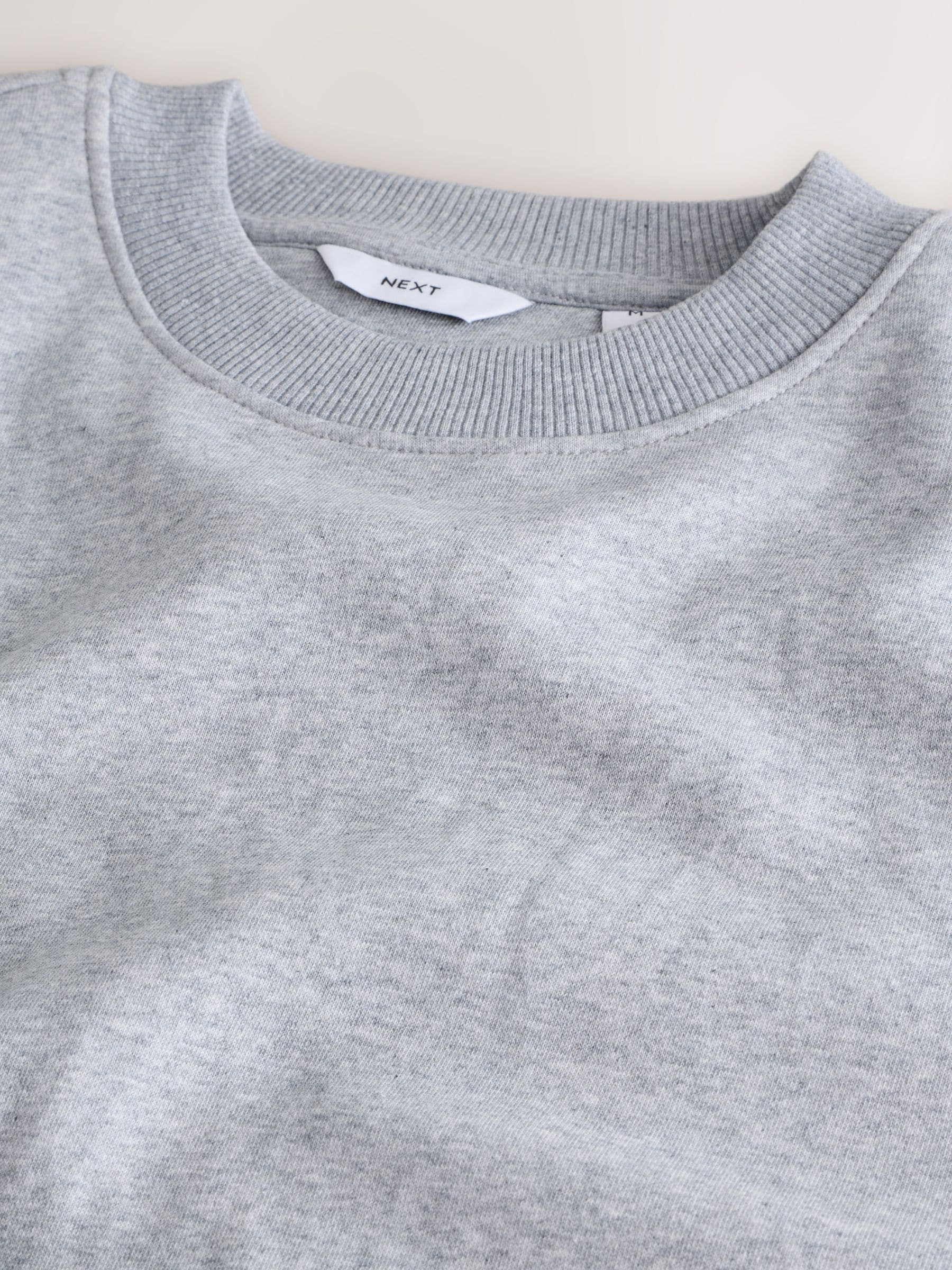 Grijs - Normale Pasvorm - Dik sweatshirt met ronde hals en hoog katoengehalte