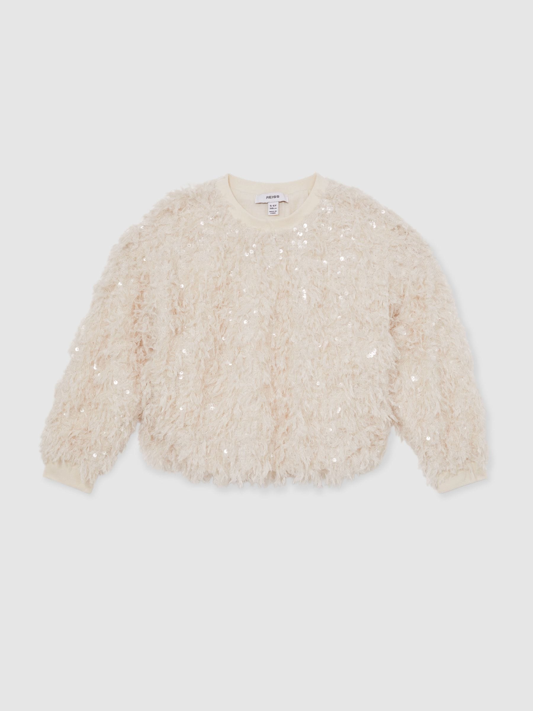 Reiss Roxy Fluffy Sequin-Embellished Top