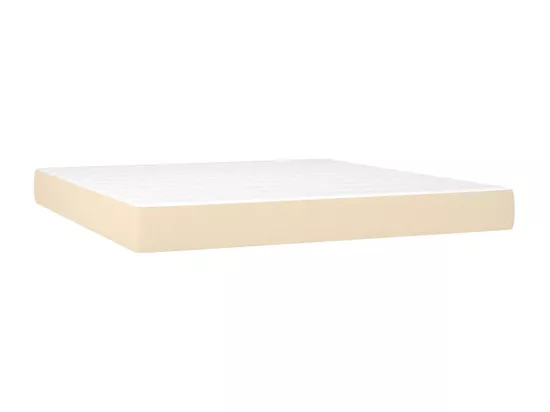 Sommier tapissier avec matelas et LED Crème 180x200 cm Tissu