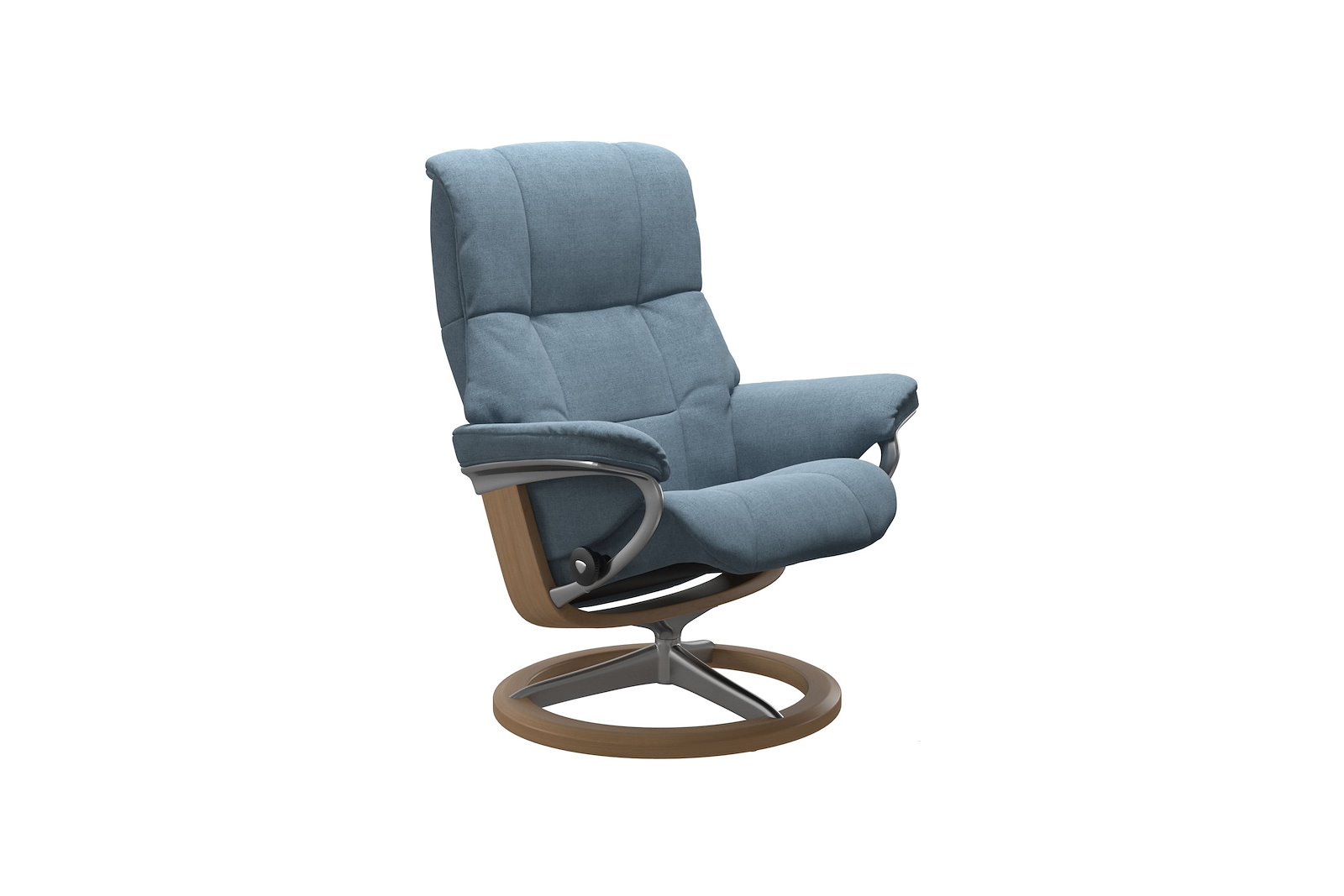Stressless® Mayfair Lenestol Signature (S) Tekstil Dahlia Light Blue og Signature understell i eik og krom