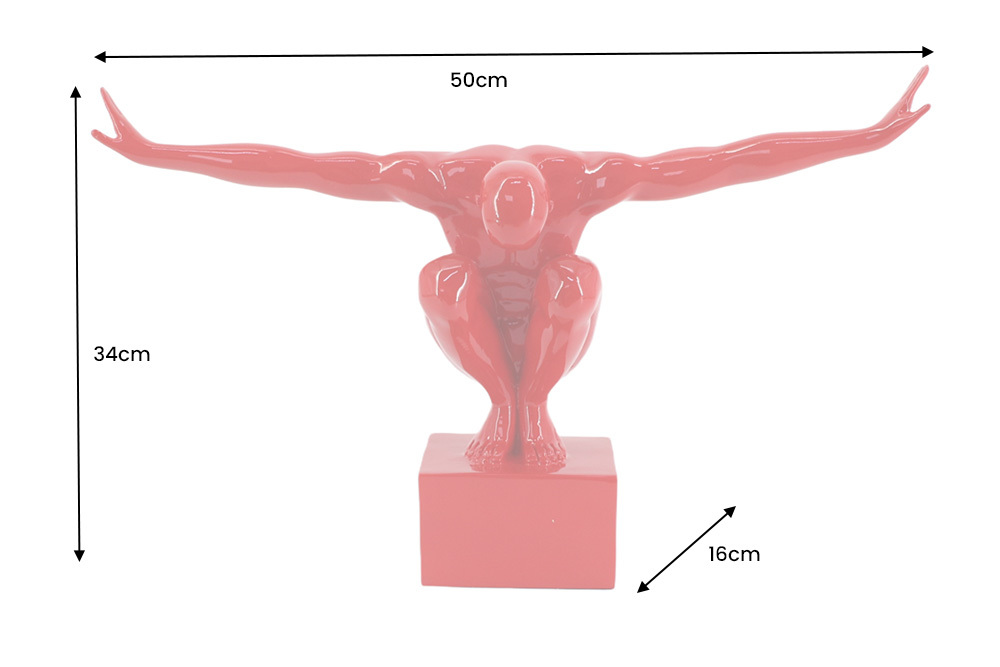 Deko-Figur HIGH DIVER 50cm rot handmade Athleten-Skulptur
