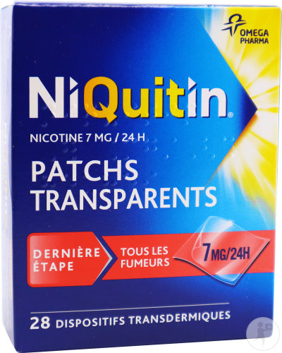 NiQuitin 7mg/24H Nicotine Dernière Étape Dispositif Transdermique 28 Patchs