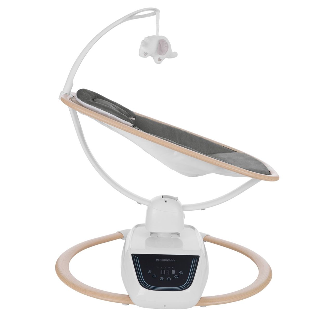 Kikkaboo Babywippe BeMoove elektrisch Moskitonetz Fernbedienung Melodien Timer grau