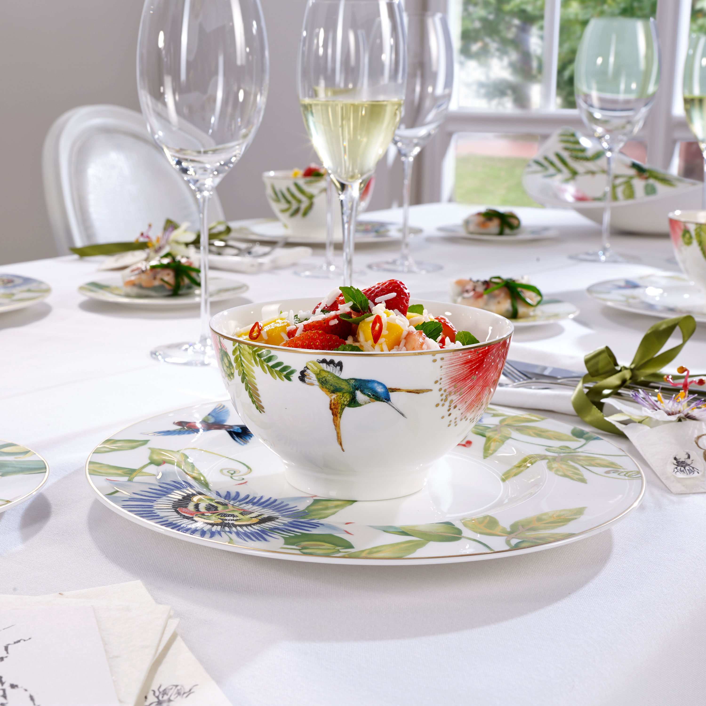 Amazonia Salad serving bowl Multi-colored, 18.6 oz, Premium Bone Porcelain