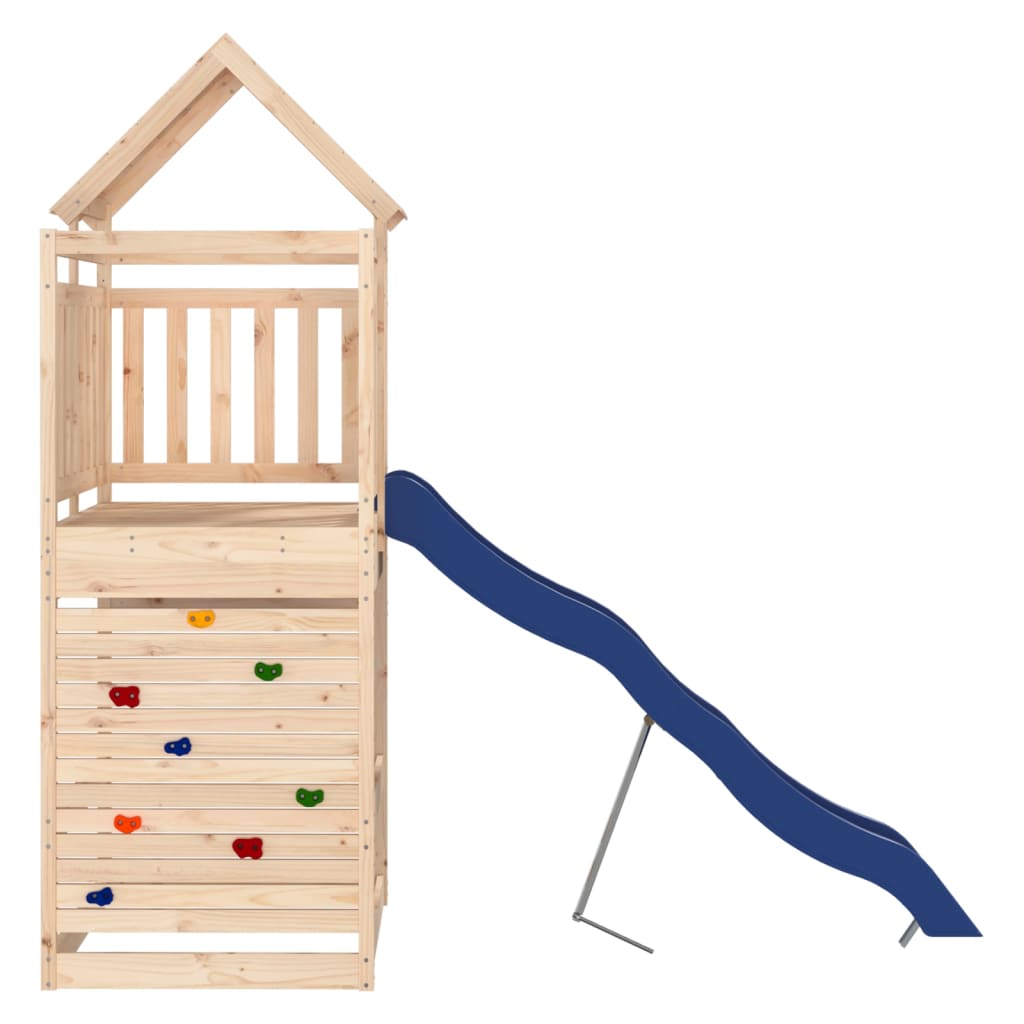 Aire de jeux d'extérieur balançoires toboggan portiques robuste jeux jardin 269 x 114 x 249 cm bois de pin massif
