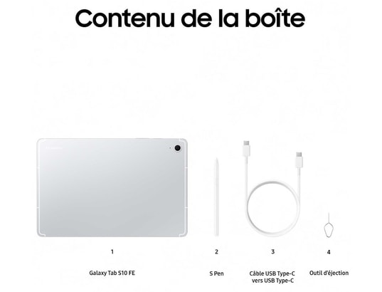 SAMSUNG - Tablette tactile Galaxy Tab S10 FE 128GB WiFi Silver SM-X520NZSREUB