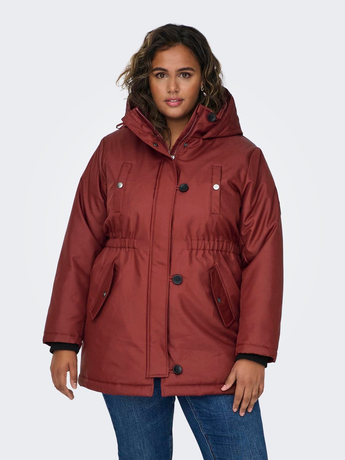 CARMIE Langer Parka Fired Brick