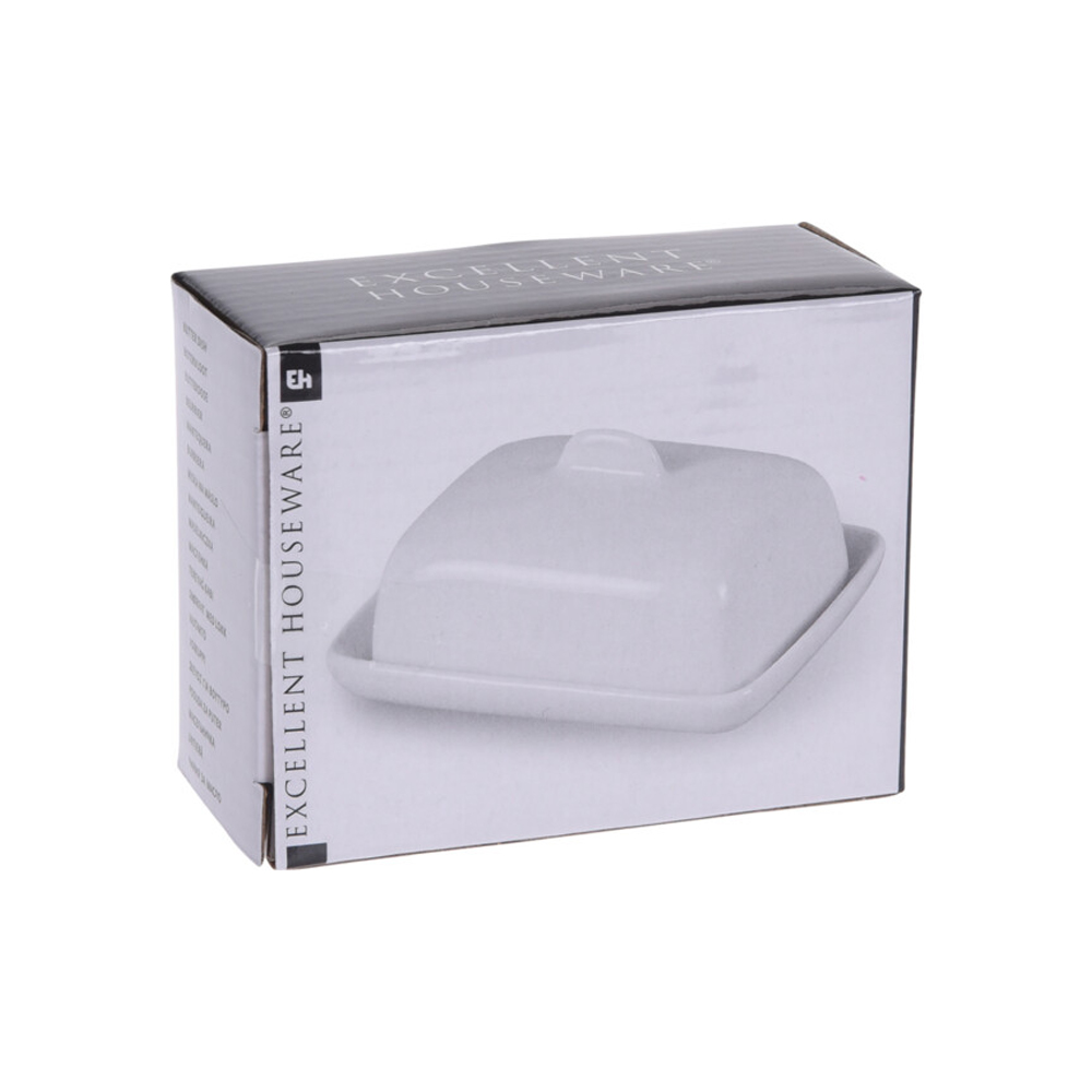 Butterdose Porzellan weiss