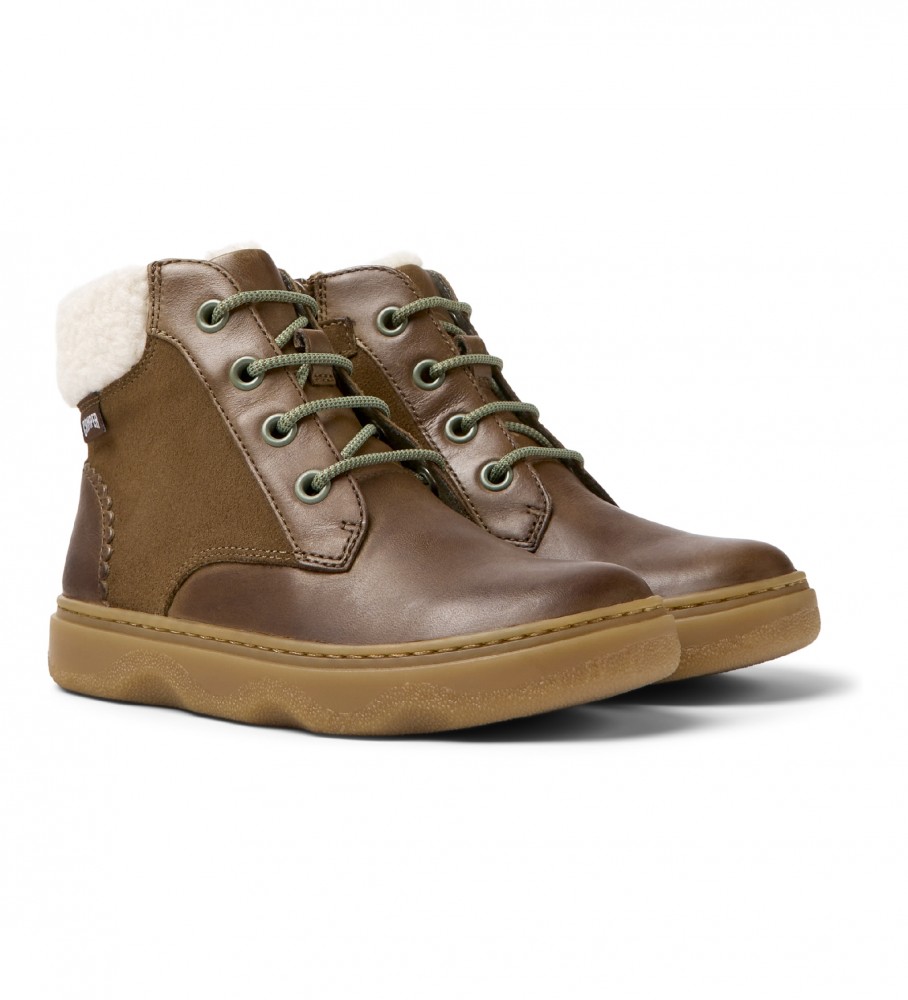 Botas de tornozelo Camper Kiddo em couro marrom