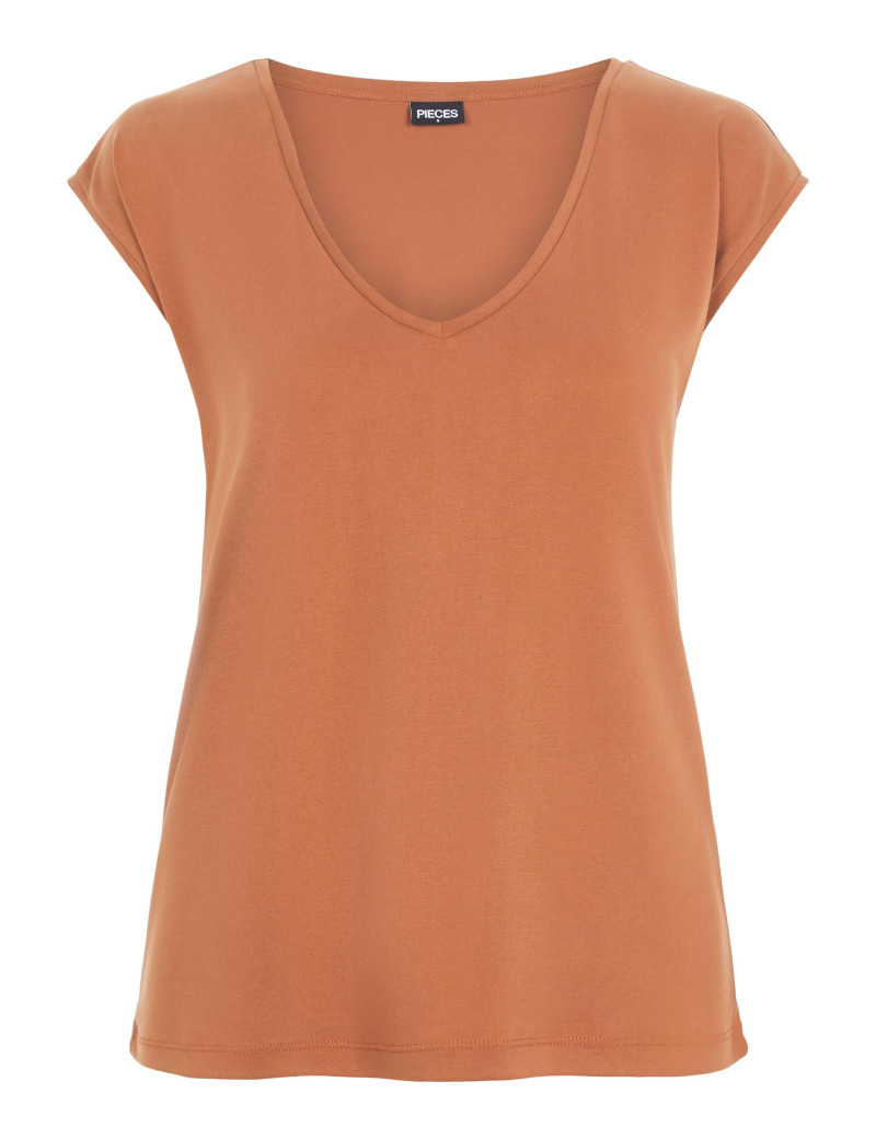 PIECES T-SHIRT BASIQUE KAMALA MOCHA BISQUE