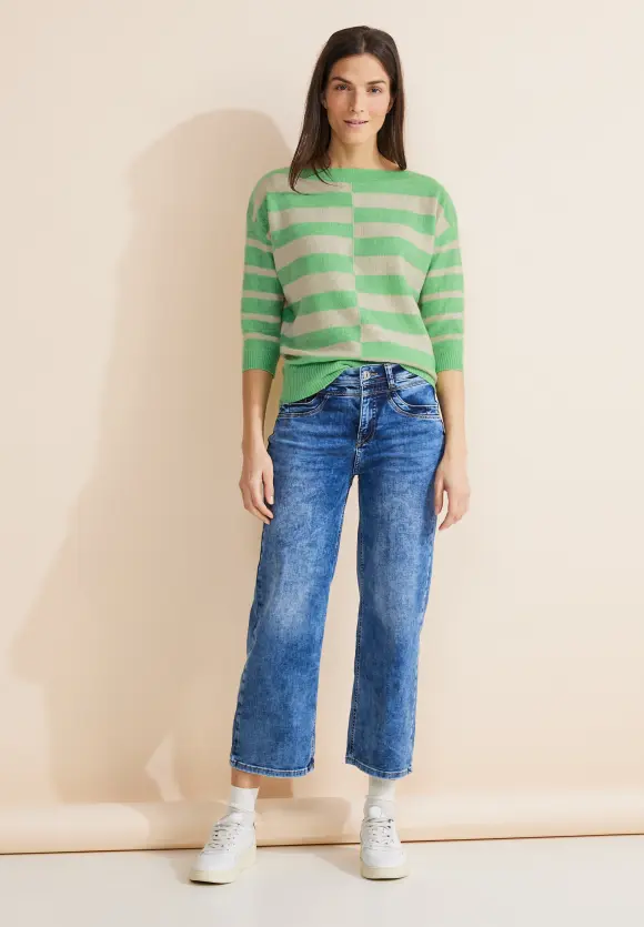 Pullover mit Streifenprint - light spring green mel.