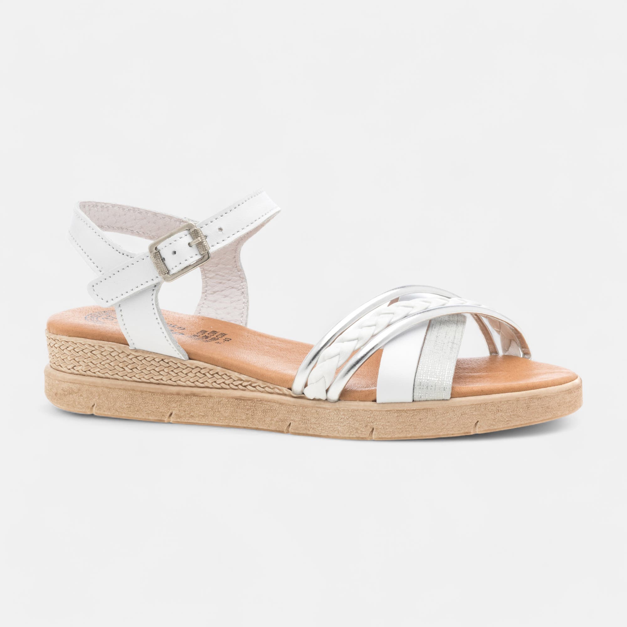 Sandales Femme en cuir blanc