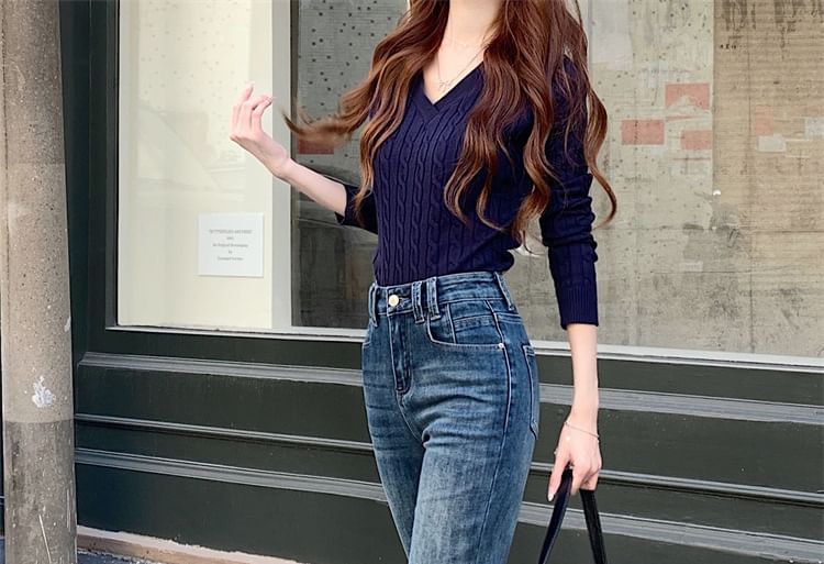 Faiar - High Rise Washed Flared Jeans