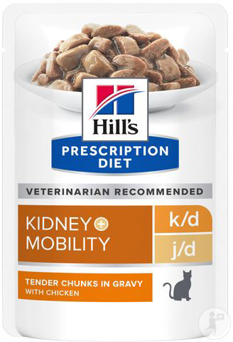 Hill's Pet Nutrition Prescription Diet Féline K/D + Mobilité Sachets 12x85g