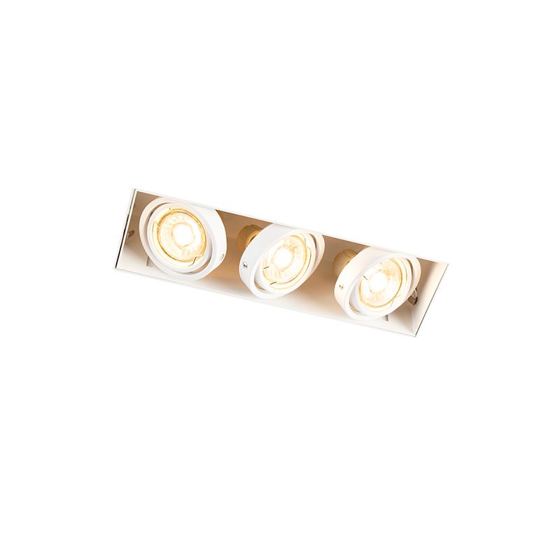 Inbouwspot wit draai- en kantelbaar trimless 3-lichts - Oneon