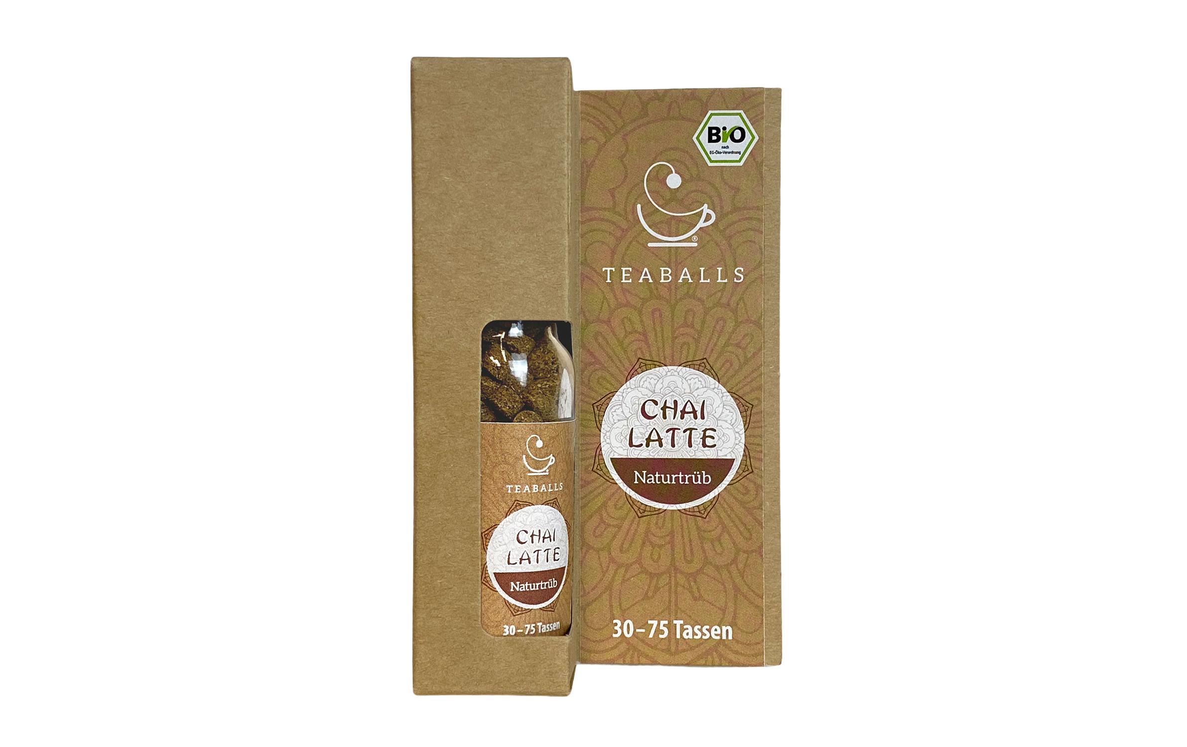 Teaballs Chai Latte Bio naturtrüb 30-75 TassenPraktische Portionen zur Aromatisierung von Wasser