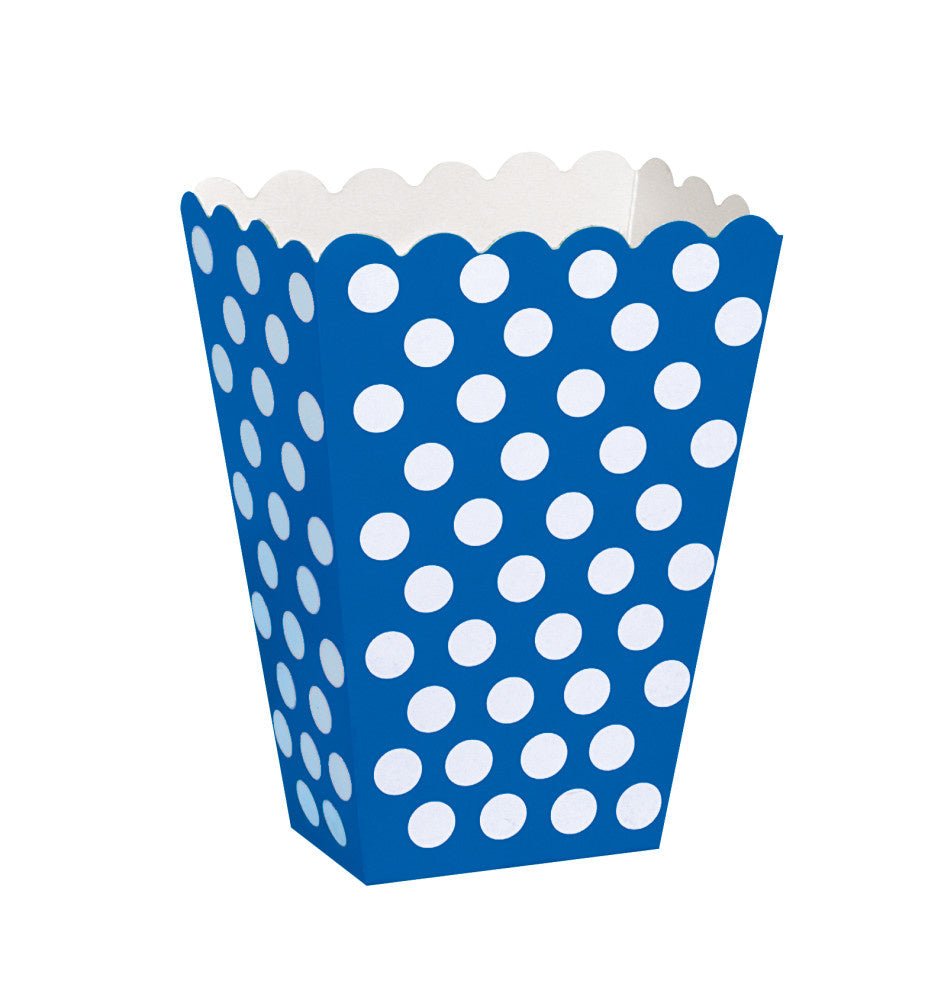 Blauwe Popcorn Bakjes Witte Stippen 13,7cm