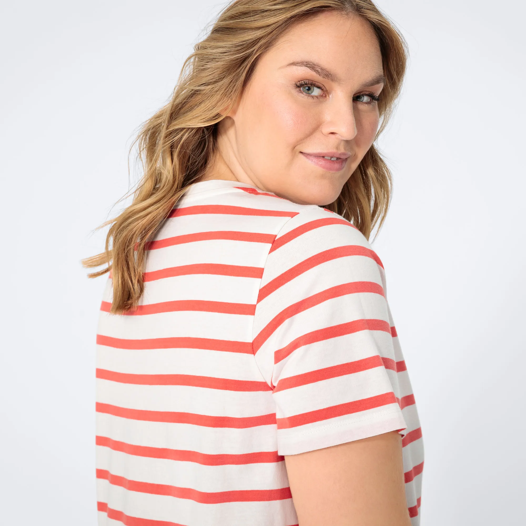 Damen-T-Shirt mit Streifenmuster, große Größen