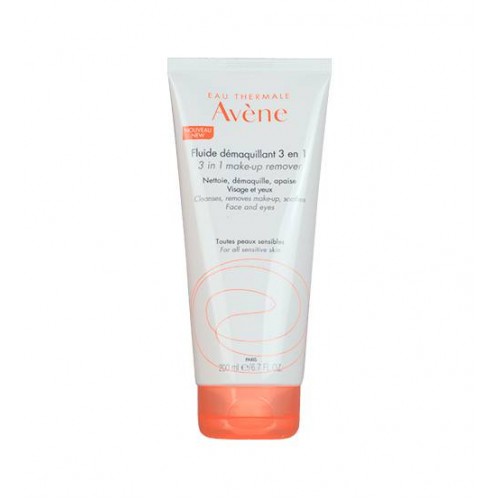 Avène Fluido Desmaquilhante 3 em 1 Les Essentiels, limpeza e desmaquilhagem para todos os tipos de pele sensível 200 ml