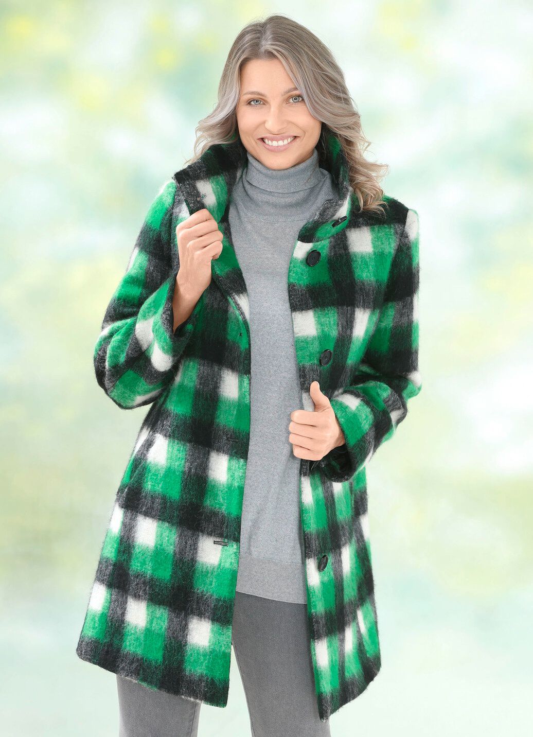 Longjacke mit Karodessin