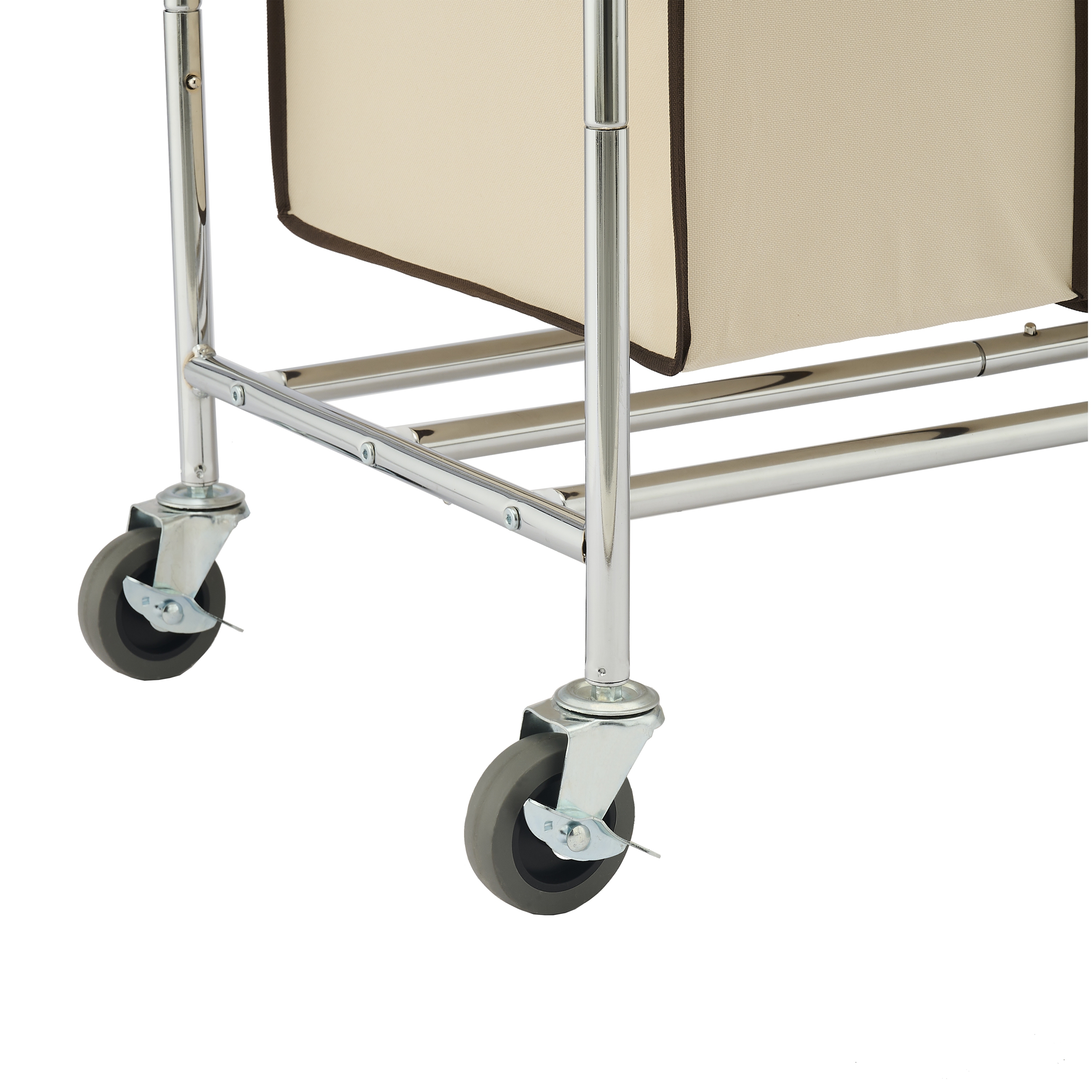 Wäschesammler 3 Fächer 138L silber/beige