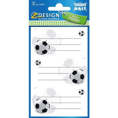 Avery Zweckform 59245, Buchetiketten, Fußball, 6 Aufkleber