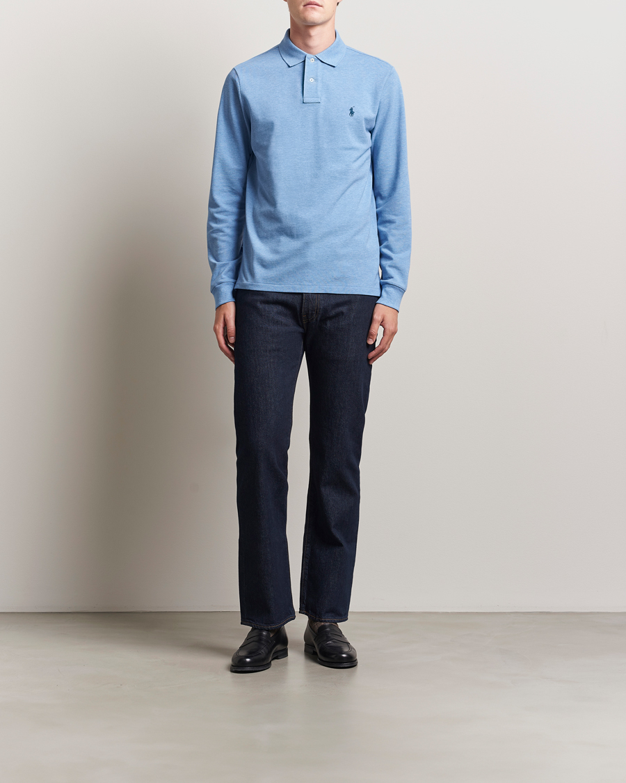 Polo Ralph Lauren Custom Slim Fit Long Sleeve Polo Soft Royal Heather