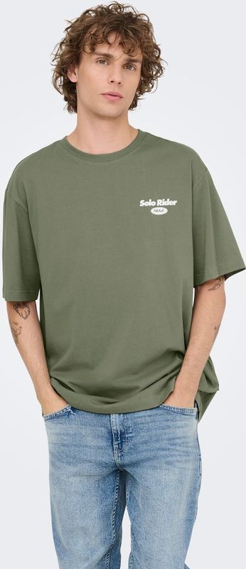 Onsnathan - T-shirts - Katoen - Korte Mouwen - Relaxed Fit - Bedrukt Detail