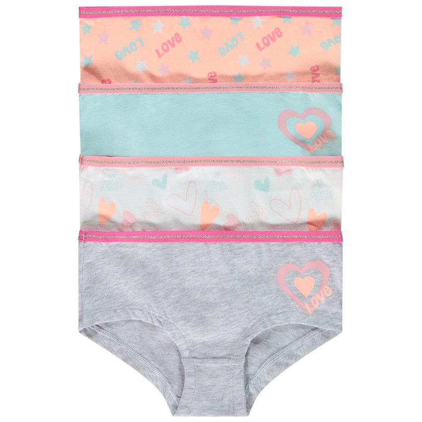 Lot de 4 shorties en jersey avec imprimé fantaisie pour fille - Vert