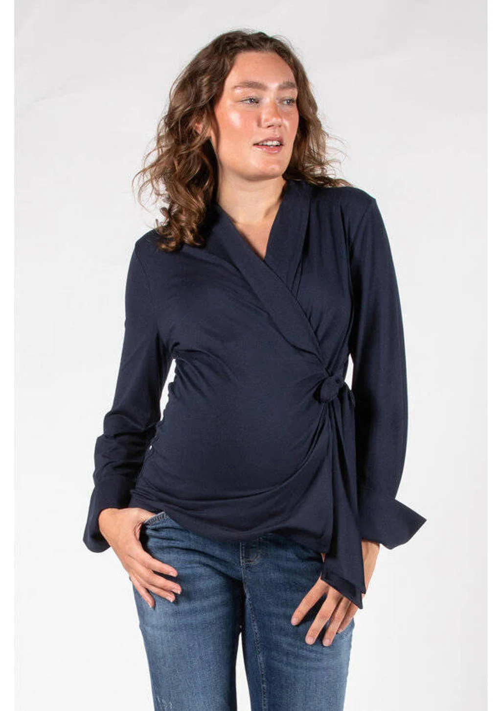 LOVE2WAIT zwangerschaps overslagtop donkerblauw