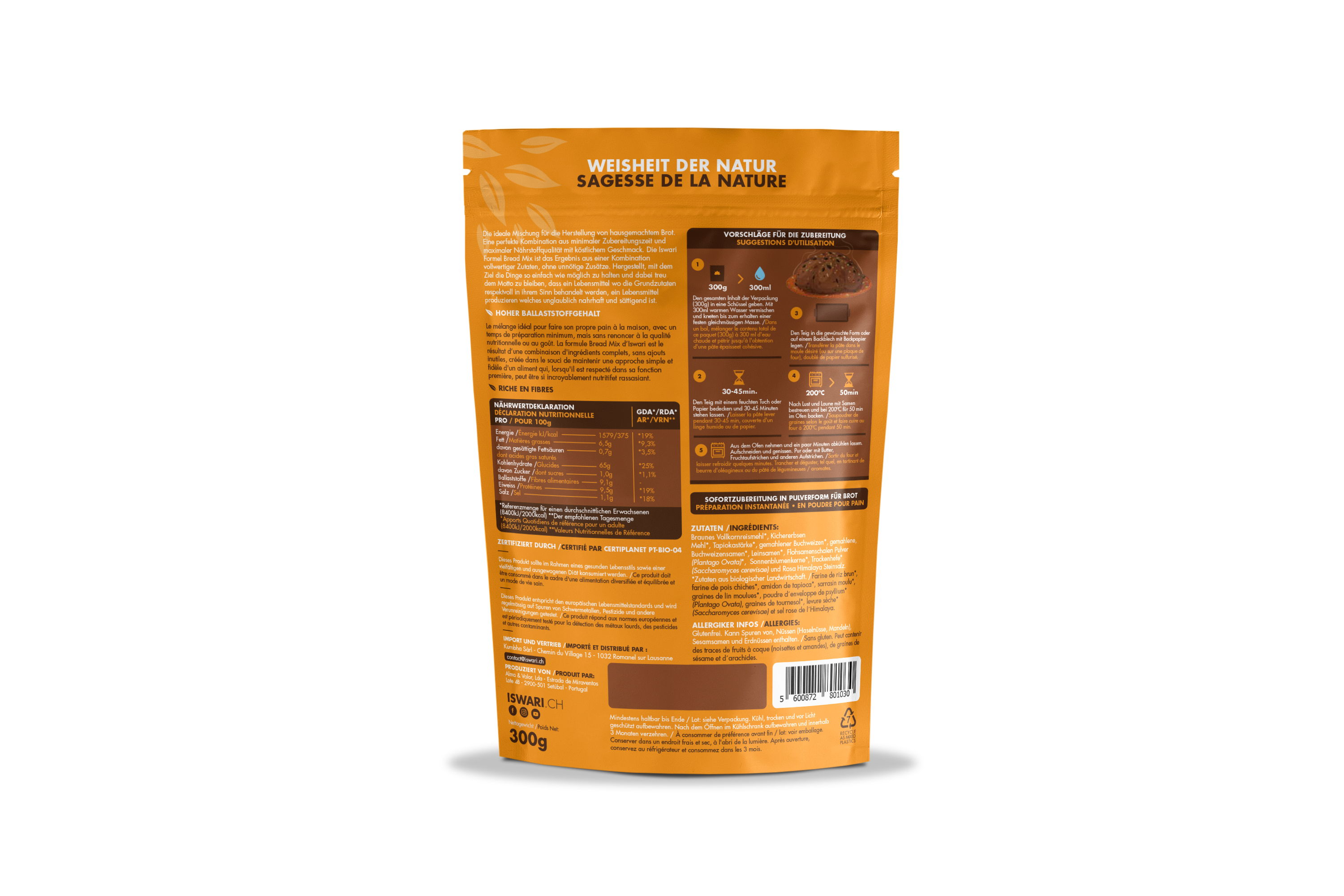 ISWARI Instant Bread Mix Original BIO Btl 300 g