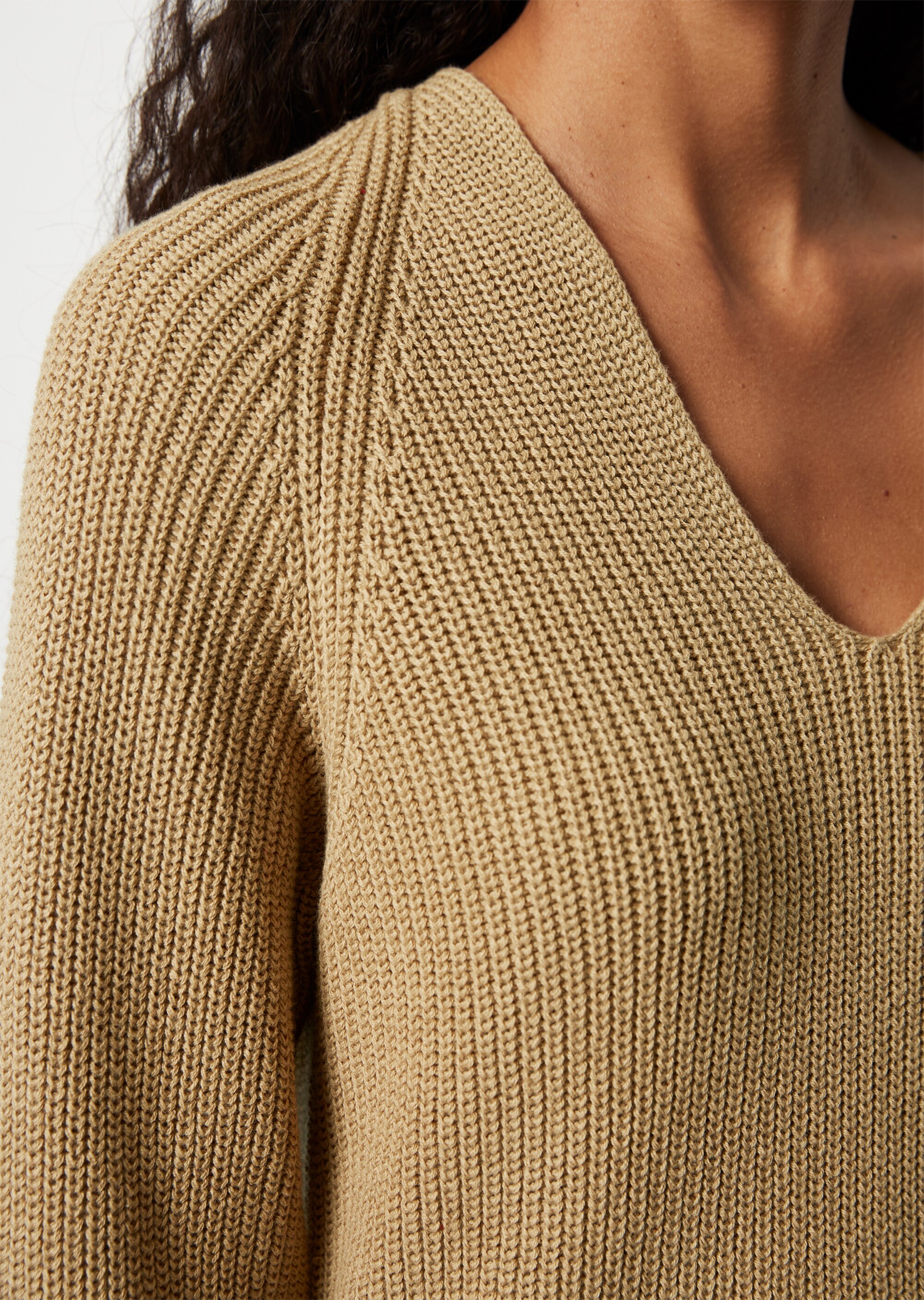 V-Neck-Strickpullover regularaus softem Baumwoll-Garn