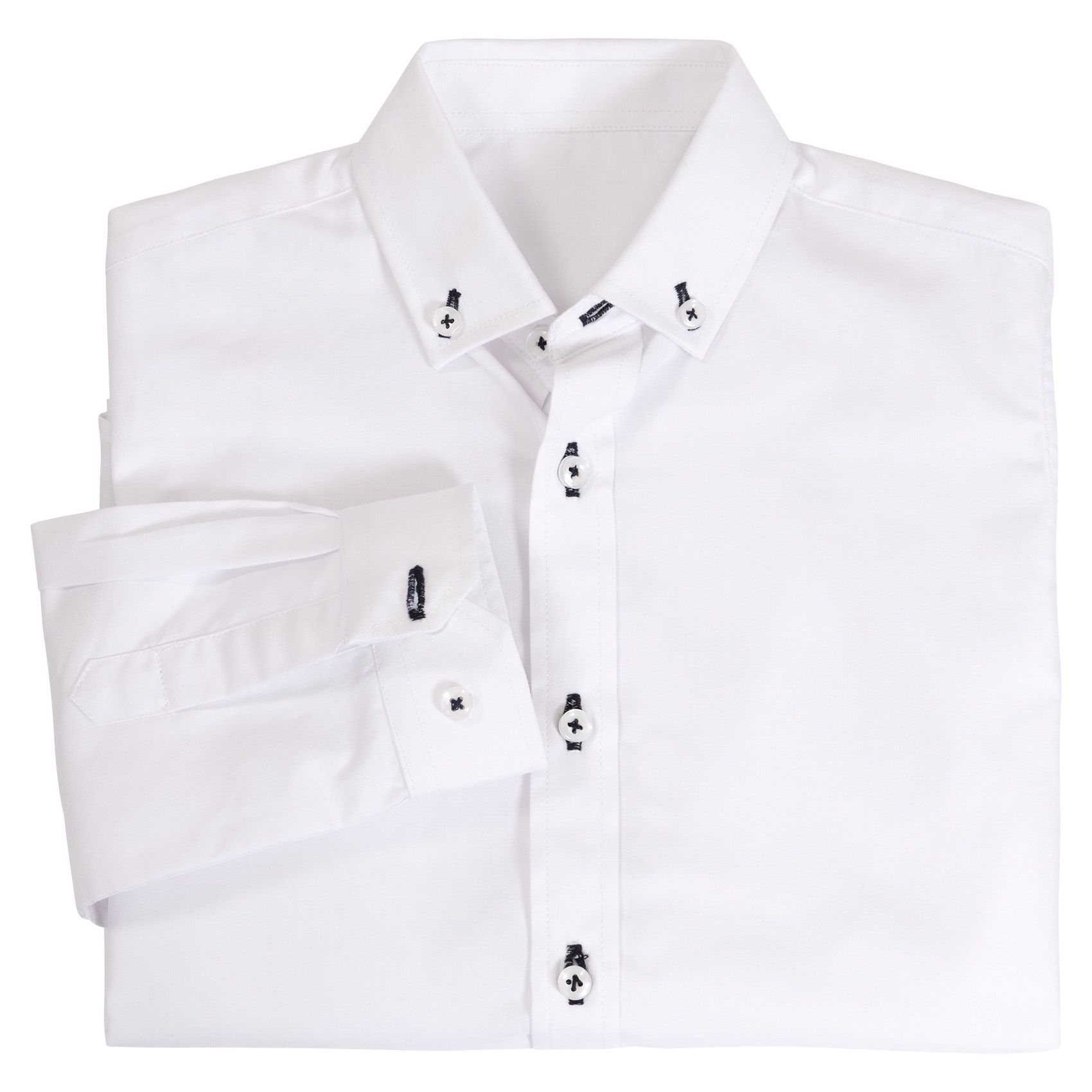 Skjorte easy care med button down krage og kontrast