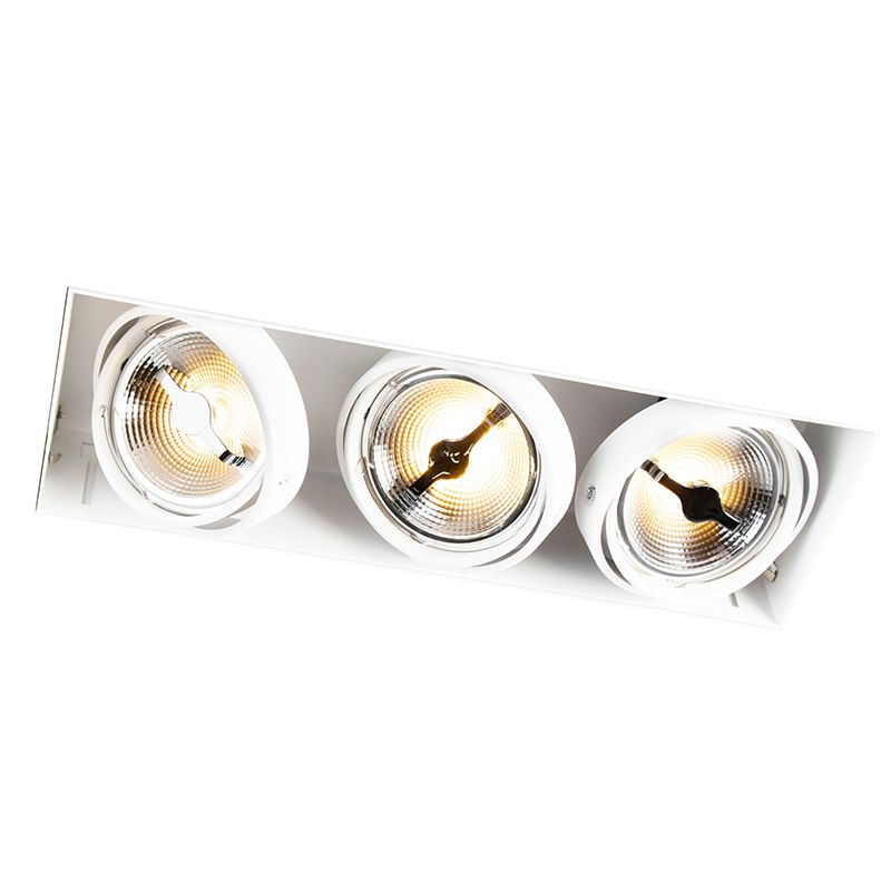 Set van 6 Inbouwspot wit  AR111 trimless 3-lichts - Oneon