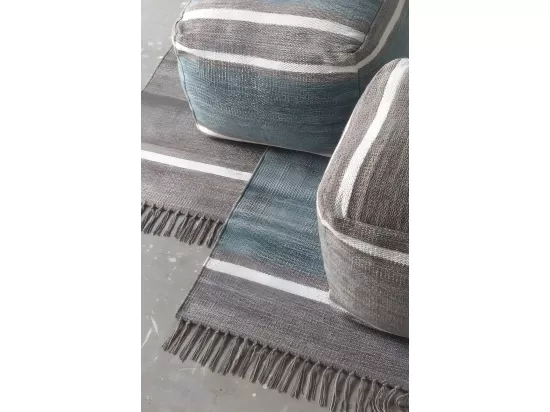 Pouf en coton gris 45x45x35 cm