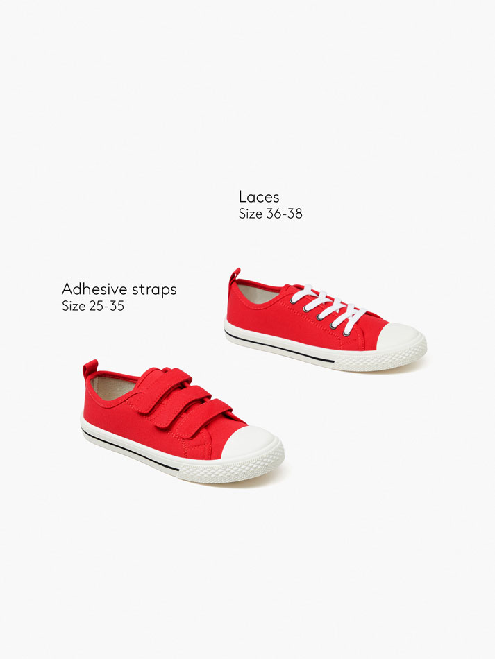 Tênis com biqueira de malha - Vermelho