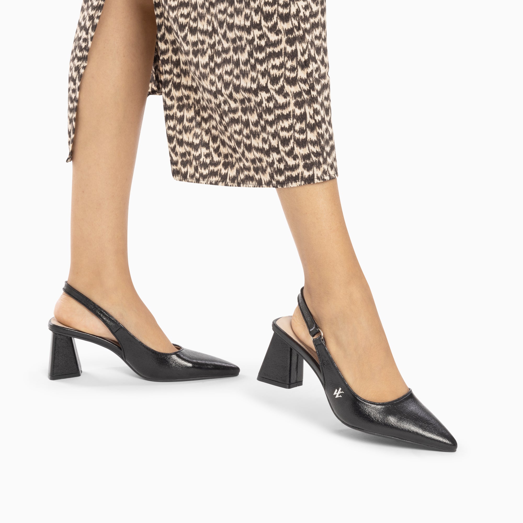 Escarpins-Escarpins slingback Lara noirs à bout pointu