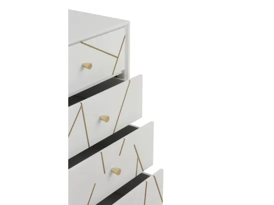 Commode 5 tiroirs laquée blanche
