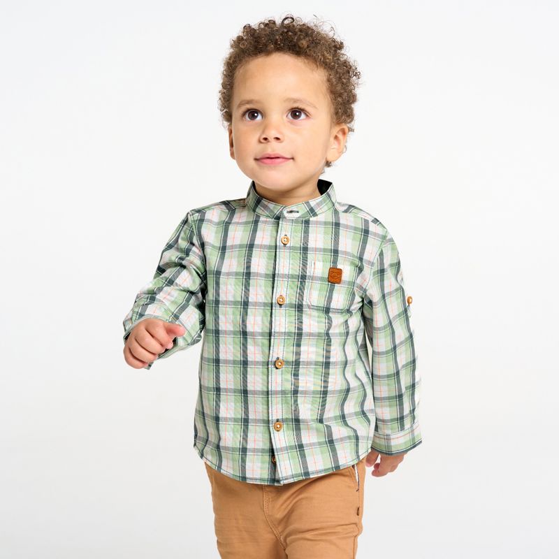 Chemise à carreaux modulable vert bébé garçon Vert