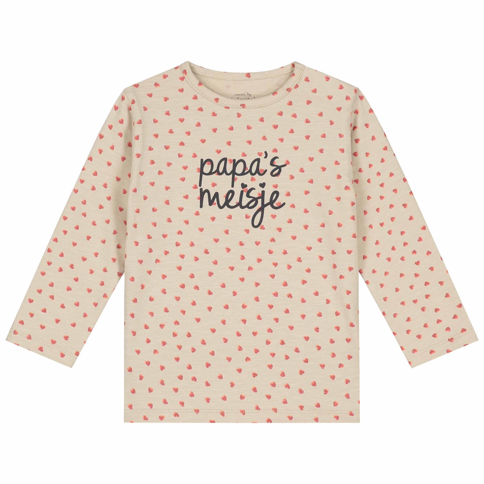 Prénatal peuter shirt lange mouwen all over print beige