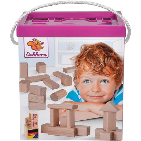 Simba Eichhorn Natur Holzbausteine, 50 Stück