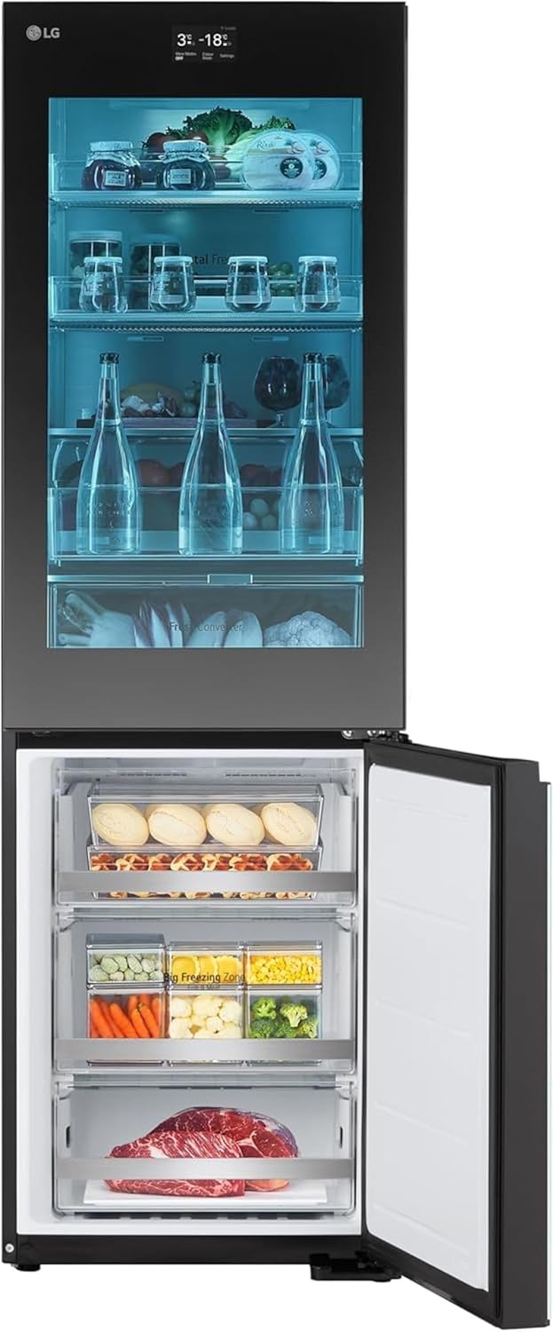 LG GBG719MDNN Kühl-Gefrierkombination – 352 L, MoodUp mit einstellbaren Farbänderungen, InstaView, Musik Kollektion, LCD-Display, Total No-Frost, 10 Jahre Kompressorgarantie, Energieklasse D