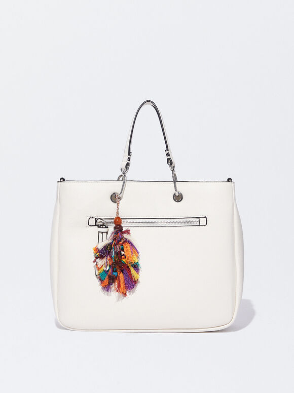 Bolsa de compras removível com alça - Branco-creme