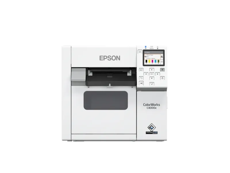 Epson ColorWorks CW-C4000E (BK) - Etiketprinter - farve - blækprinter - Rulle (10,2 cm) - 1200 x 1200 dpi - op til 100 mm/sek. (mono) / op til 100 mm/sek. (farve) - USB, USB vært - skærer