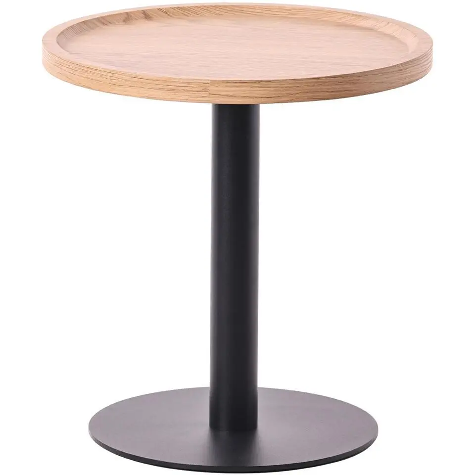 CLP Set van 2 Bijzettafel Aspen mat zwart Frame - Hout - natura